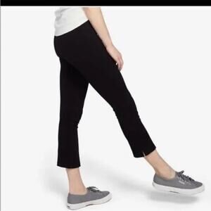 American Giant Black‎ Kick Flare Ponte Pant Crop Elastic Waist Women's 0